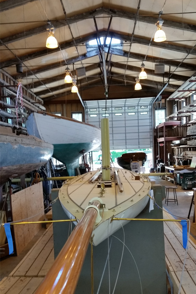 A 1/6 scale model of the Reliance, a boat built specifically to defend the America's Cup, will soon be finished and on display at the Herreshoff Marine Museum