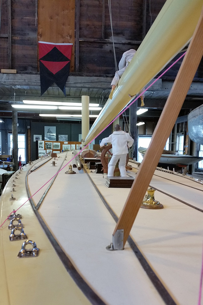 A 1/6 scale model of the Reliance, a boat built specifically to defend the America's Cup, will soon be finished and on display at the Herreshoff Marine Museum